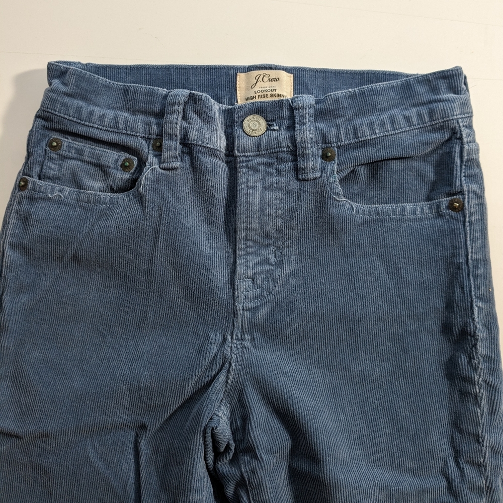 J.Crew Lookout hi-rise Skinny Blue Corduroy Pants